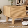 thumbnail image 6 of PUFFCAFE Fluted TV Stand for 55 60 65 Inch TV,Mid Century Modern Entertainment Center with with Storage & Sliding Doors,TV Media Console Table with Wood Feet for Living Room,Bedroom,Natural Oak, 6 of 6