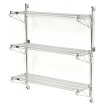 Nexel Wall Mount Wire 3-Shelf Starter Unit, 42"W x 14"D x 54"H