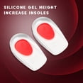 thumbnail image 2 of Gel Heel Cups Height Increase Foot Orthotic Arch Support Heel Pads Red Plantar Fasciitis Inserts, 2 of 8