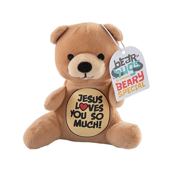 Fun Express Jesus Loves You Stuffed Bear Valentine Exchanges with Card for 12