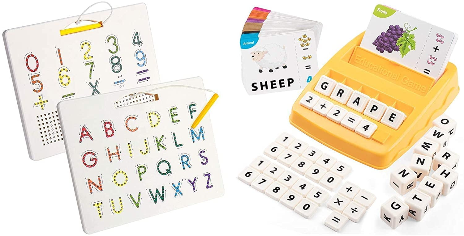 IGUOHAO Alphabet Number Tracing Board & 2 in 1 Matching Letter