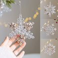 thumbnail image 5 of 1 pieza de copo de nieve navideño, alce, árbol de Navidad, colgante, corona de ciervo de cristal de Noel, adornos colgantes, regalos de festival de Año Nuevo de Navidad, 5 of 5