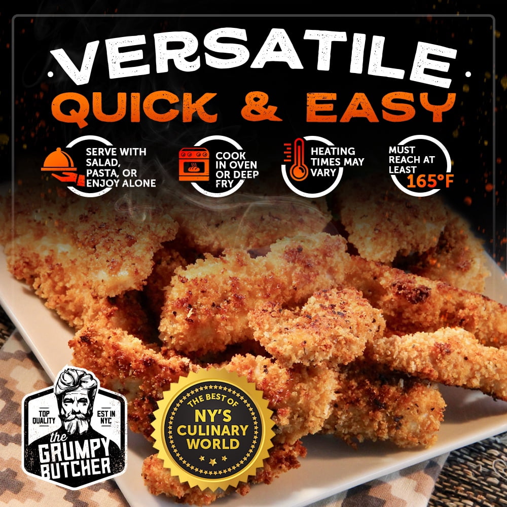 Grumpy Butcher Breaded Chicken Breast Tenders Fully Cooked, 4 ct, 3 lb each (Frozen)