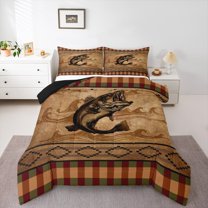 Castle Fairy Big Bass Fish Full Size Comforter Sets,Fishing And Hunting Bedding Sets