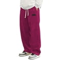 thumbnail image 3 of Mens Corduroy Pants Casual Fashion Loose Fit Wide Leg Pants Elastic Waist Straight Sweatpants with Drawstring, #05 Red, Size XL, 3 of 9