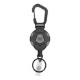 thumbnail image 1 of Uinagy Black Round Outdoor Mountaineering Easy-Pull Buckle Wire Rope Anti-Lost Anti-Theft Key Pendant Draft Elastic Telescopic Key Chain, 1 of 9