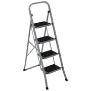 ZENY 4 Step Ladder Portable Folding Step Stool with Handgrip Anti-Slip, Wide Platform Steps, 330 lbs Capacity for Home and Kitchen Grey