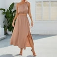 thumbnail image 2 of Fashion Outfits Women’s Two Piece Outfit Summer Dress One Shoulder Crop Top High Waist Flowy Slit Swing Maxi Skirt Sets for Beach, 2 of 6