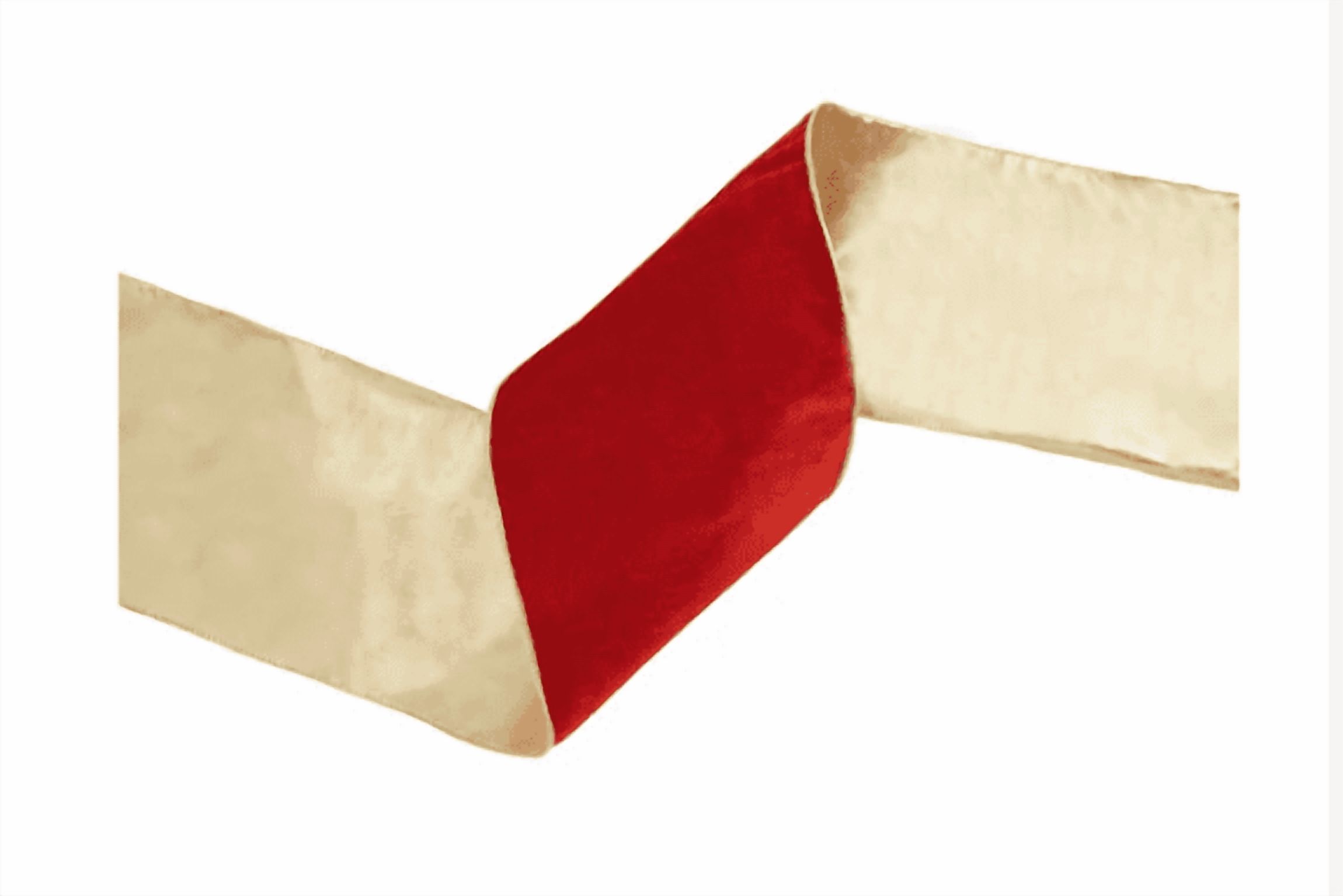 6" x 10 yards red velvet with gold backing ribbon
