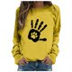 thumbnail image 2 of ICHUANYI Clearance Women's Round Neck Top Casual Fashion, Personalized Printing Loose Fitting, Slimming Long Sleeves(Yellow, M) ICHUANYI WER2023081513144, 2 of 4
