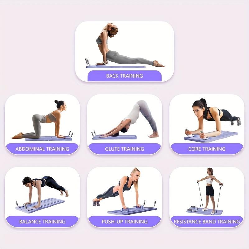 Multifunctional Yoga & Fitness Board with Resistance Bands, Foldable Compact Design, 1 Piece