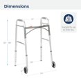 thumbnail image 2 of Drive Medical Deluxe - Andador plegable de dos botones con ruedas de 5 pulgadas Drive Medical MX NA, 2 of 7