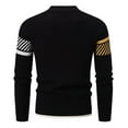 thumbnail image 4 of Fleece Knit Sweater Shirt for Mens,Fall Winter Mens Athletic Stretch Velvet Knit Sweater Stand Collar Long Sleeve Sweatshirt Beach Gym Workout Running Golf Clothes, 4 of 6