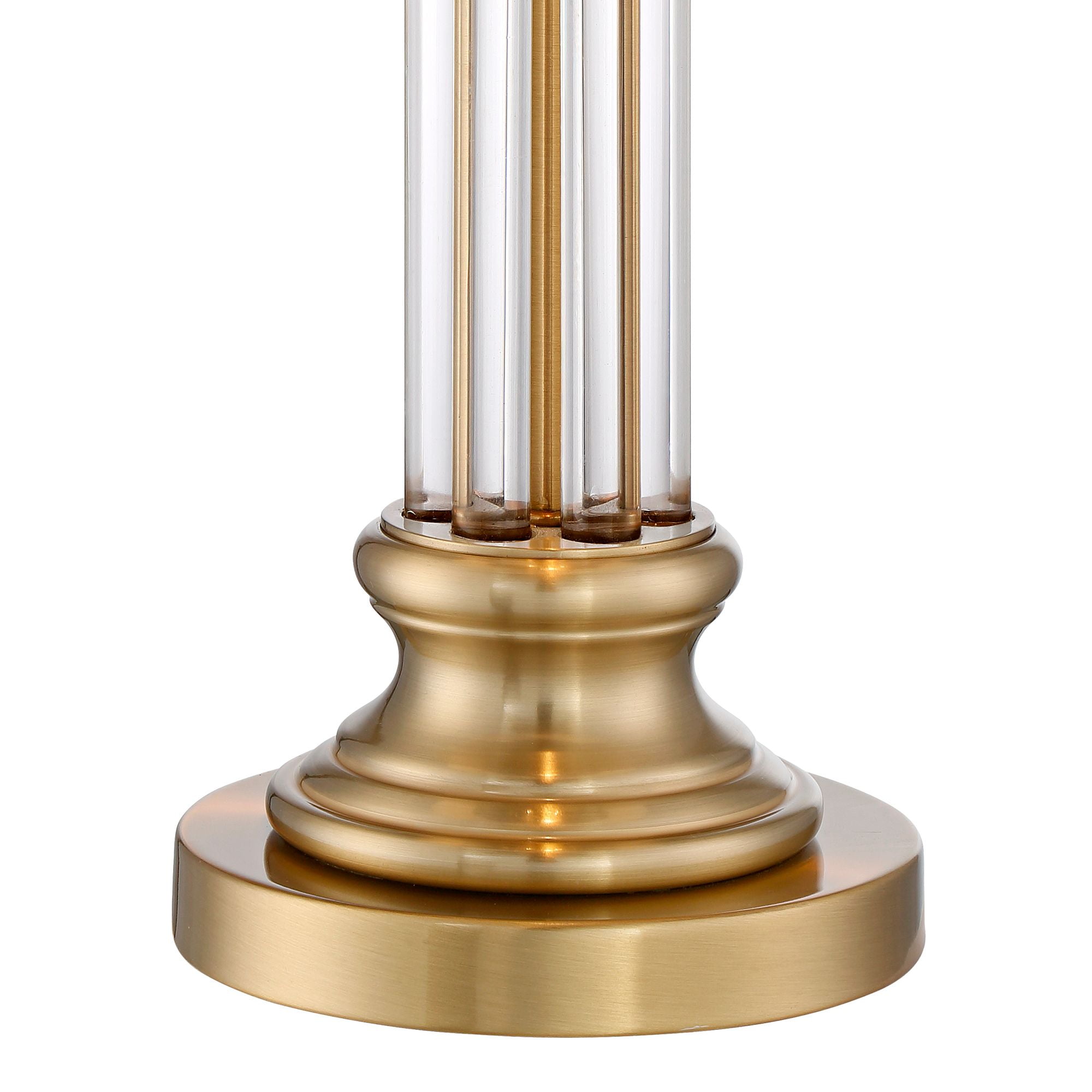 Vienna Full Spectrum Rolland Traditional Table Lamps 30" Tall Set of 2 Antique Brass Crystal Off White Drum Shade for Bedroom Living Room Nightstand