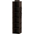 thumbnail image 4 of Hanging Closet Organizer  6-Shelf Closet Hanging Storage Shelves  Brown, 4 of 6