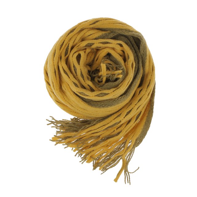 Señoras Chic Ahueca Hacia Fuera Borlas Bufanda Tejer Mallas Suave Amarillo Cálido Sunnimix Bufanda de mujer