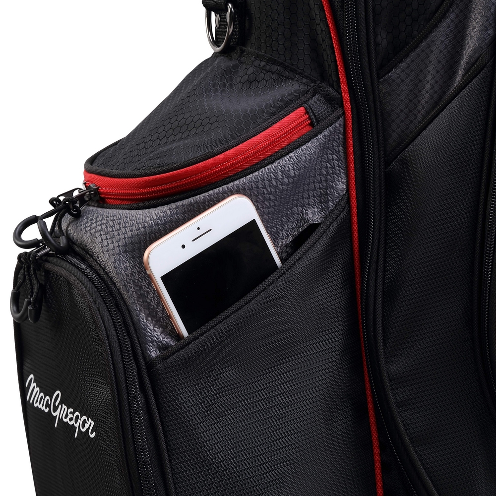 MacGregor Golf Response Stand Bag, 9" Top, 6-Way Divider, Black/Red, 5 lbs