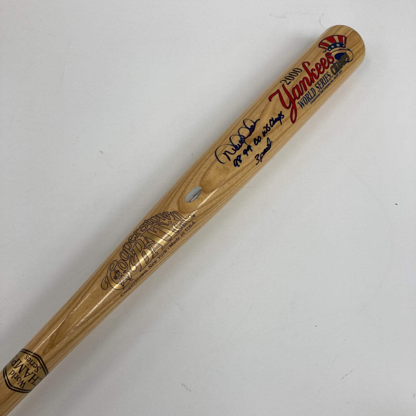 Derek Jeter "1998 1999 2000 W.S. Champs 3 Peat" Signed Baseball Bat Steiner JSA