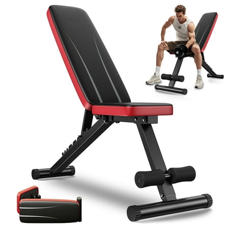 Sportsroyals Adjustable Weight Bench for Home Gym, Foldable Workout Bench with 8 Backrests and 660LBS Weight Capacity