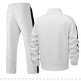 thumbnail image 4 of Men Full Zip Track Suit Set with Stand Collar Long Sleeve Jacket and Elastic Waistband Pants Sporty Style Outfit, 4 of 7