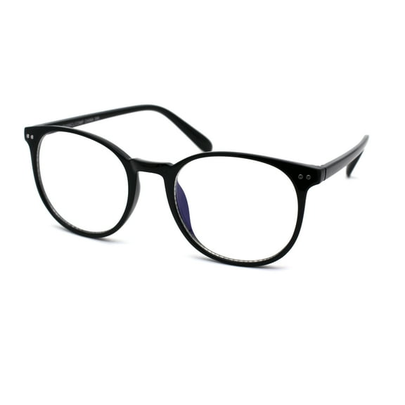 Round Keyhole Blue Light Blocking Computer Vision Protection Eye Glasses Black