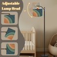 thumbnail image 3 of Arc Floor Lamp Vintage 70s quarter radial sun retro Tall Modern Standing Lamp LED Adjustable Linen Lampshade 3 Color Temperatures, 3 of 8