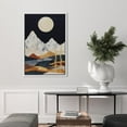 thumbnail image 2 of PixonSign Framed Canvas Print Wall Art Moonlight Over Marble Mountain Range Forest Nature Wilderness Illustrations Decorative Bohemian Multicolor Mid-Century Modern - 16"x24" White, 2 of 5