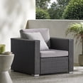 thumbnail image 2 of GDF Studio Avianna Outdoor Wicker Club Chair with Cushions, Gray, Light Gray, 2 of 11