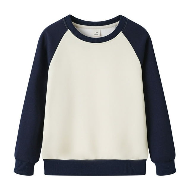 SERTG Chandail à Col Rond à Manches Longues pour Enfants – Mode Décontractée Col Rond pour Enfant & Enfant Vêtements Respirants (Marine1,3-4 Ans)