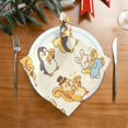 thumbnail image 3 of Iauyy Satin Napkins Set of 6- Squirrel Penguin Pizza DIY Printing Decoration Cloth Napkin- Easy Care for Home/Party, 3 of 8