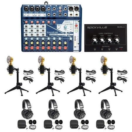 Soundcraft 4-Person Podcast Podcasting Recording Kit w/Mics+Headphones+Tripods price history on PriceWatchPro