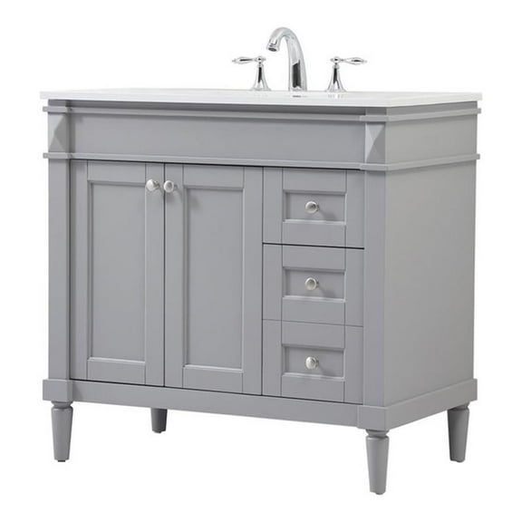 Elegant Kitchen and Bath 36 inch Single bathroom vanity in grey