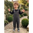 thumbnail image 3 of Cjfdfy Toddler Baby Boy Girl Denim Overalls Fall Outfit Solid Color Long Sleeve T-shirt And Denim Overalls 2-piece Set Little Baby Casual Fall Coming Home Clothes 9M-3Y, 3 of 9