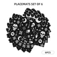 thumbnail image 2 of Linen Placemat With 18×12in Double Stitching Is Effectively Insulated And Foldable For Family Hotel Picnic Trips Retro Skull Head Six Piece, 2 of 8