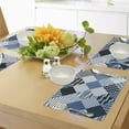 thumbnail image 4 of Ambesonne Blue Place Mats Set of 4, Diamond Shaped Patchworks, Standard Size, Blue Black, 4 of 6