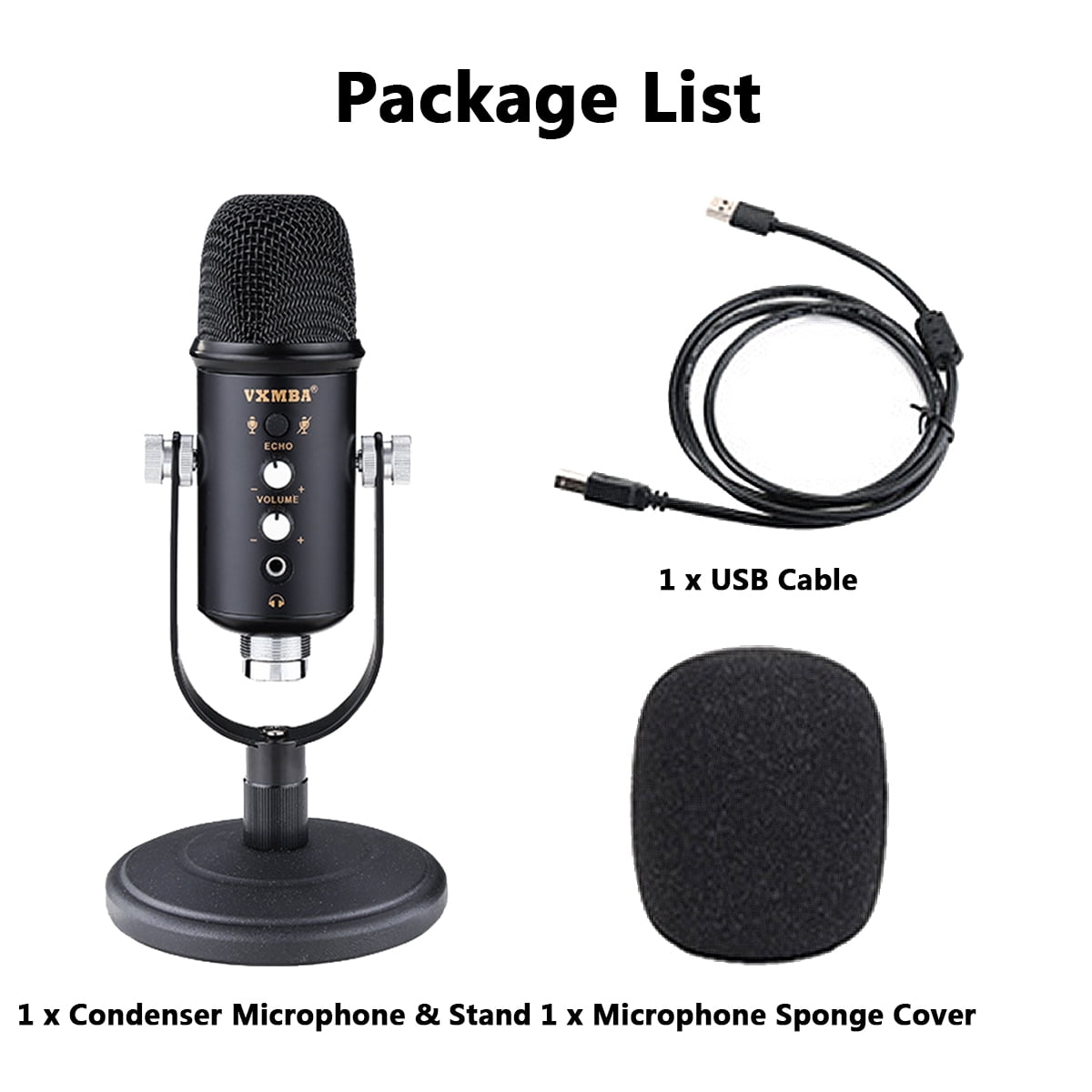  Professional USB Cardioid Condenser Microphone - Audio Mic  w/USB Cable, Built-in Pop Filter, Adjustable Desktop Stand - for Gaming  PS4, Streaming, Podcasting, Studio,  - PDMIUSB75 : Musical  Instruments