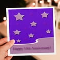 thumbnail image 6 of 3drose, Happy 10th Anniversary, Lavender Stars on Purple Employee Anniversary, 1 Greeting Card with Envelope, 6 of 6