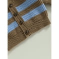 thumbnail image 7 of Arvbitana 1T 2T 3T 4T 5T 6T Toddler Baby Girls Knitted Cardigan Coat Long Sleeve Striped Print Button Sweater Coat Little Girls Casual Jacket Outerwear, 7 of 7