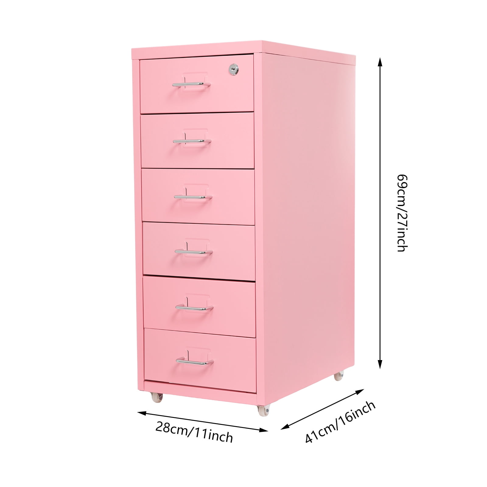 Vertical File Cabinet, Metal File Cabinet with Lock, Filing Cabinet  Pink Office, Study, Dresser, And More To Store Stamps, Sticky Notes