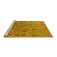 thumbnail image 2 of Ahgly Company Machine Washable Indoor Round Oriental Yellow Industrial Area Rugs, 5' Round, 2 of 4