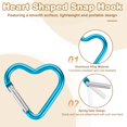 thumbnail image 3 of Uxcell Heart Shape Snap Hook, Aluminum Alloy Heart-Shaped Keychain Clip Spring Key Holder for Camping Fishing Hiking Sky Blue, 3 of 6