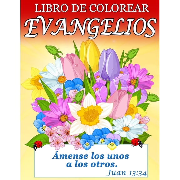 Libro de Colorear Evangelios: For Seniors with Dementia (Spanish Edition; Extra-Large Print) (Paperback) by Mighty Oak Books