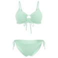 thumbnail image 4 of Women's Triangle Bikini Set Tie Front Top Two Side Tie High Waist Bottom Two Piece Swimsuit For Beach(Light Green,M), 4 of 6