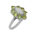 thumbnail image 1 of LBG British Made 925 Sterling Silver Natural Opal & Peridot Womens Statement Ring - 33 size options - Size 11.5, 1 of 7