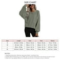 thumbnail image 6 of Women Pullover Round Neck Puff Long Sleeves Loose Hem Pure Color Casual Top with Pocket Green L, 6 of 6