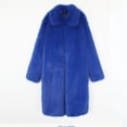 thumbnail image 4 of Stichou Womens Winter Faux Fur Long Coat Oversize Fuzzy Long Outerwear Fashion Luxury Warm Jacket Overcoat Royal Blue XL, 4 of 6