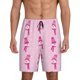 thumbnail image 1 of Balery Pink Scarf Snowman Pantalones cortos de pijama de punto de algodón para hombre con cinturilla y bolsillos-4X-Large, 1 of 6
