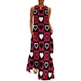 thumbnail image 1 of Robe à Carreaux Vichy Rouge et Blanc Robe Maxi Vintage Street Wear Boho Plage Longues Robes Col en V Design Surdimensionné Vestidos, 1 of 5