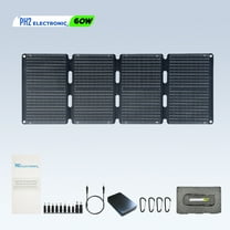 60w Portable Foldable Solar Panel Kit (18V,10.5x16inch,4lb),Solar Controller