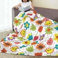 thumbnail image 6 of Salouo Cartoon Flowers Print Bed Blankets,Flannel Blanket Comfortable Air Conditioning Blanket Lightweight Blanket for Sofa Bed Travel & Couch -50"x40", 6 of 8